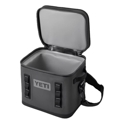 Yeti Hopper Flip 12 Soft Cooler - Charcoal Open