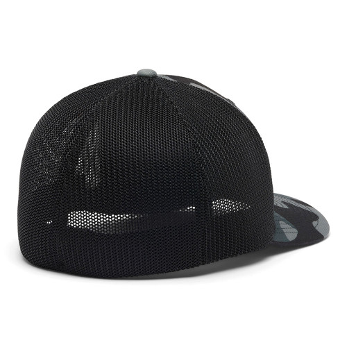 Men's Columbia Rugged Outdoor Mesh Hat Black Mod Camo / Tree Flag Back