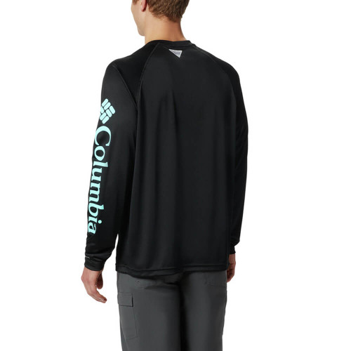 Men's Columbia Long Sleeve Terminal Tackle Shirt - Tall 027 Black, Gulf Stream Logo Back Men's Columbia Long Sleeve Terminal Tackle Shirt - Tall 027 Black, Gulf Stream Logo Back