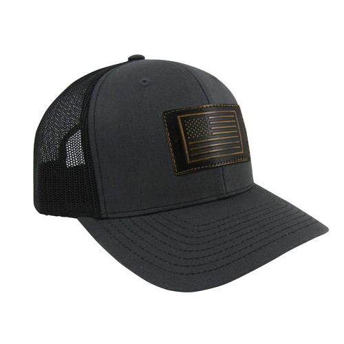 Zep-Pro US Flag Square Patch Hat Charcoal / Black