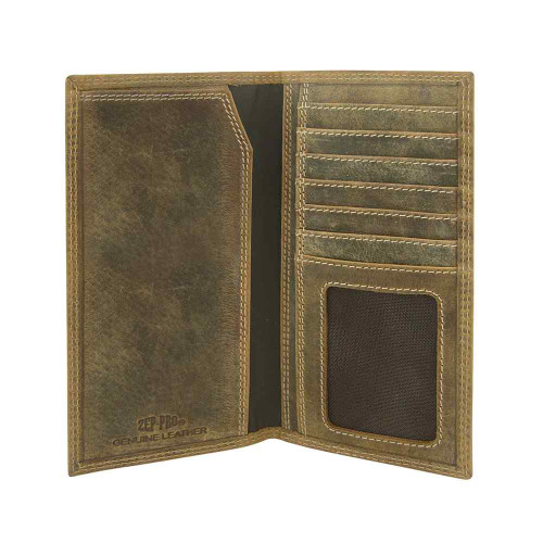 Zep-Pro Men's Crazy Horse Brass Concho Wallet Inside