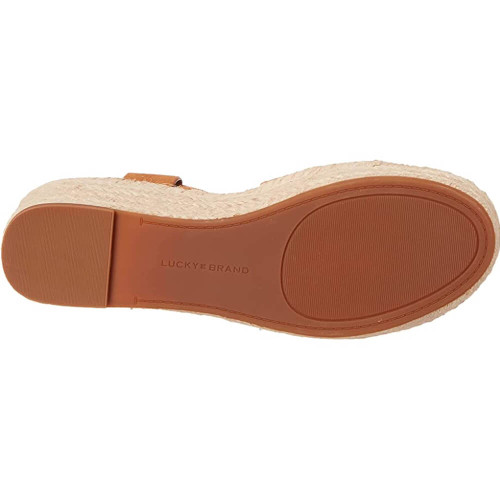 Women's Lucky Brand Audrinah Espadrille Wedge Cognac Brown Sandal bottom Women's Lucky Brand Audrinah Espadrille Wedge Cognac Brown Sandal bottom