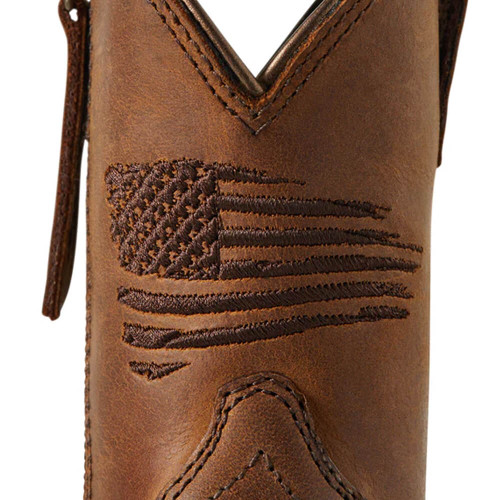Boys' Ariat Anthem Patriot Western Brown Boot front