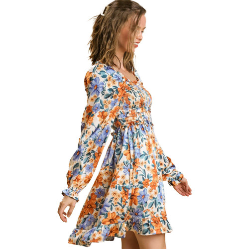 Women's Umgee Floral Smocked Dress side