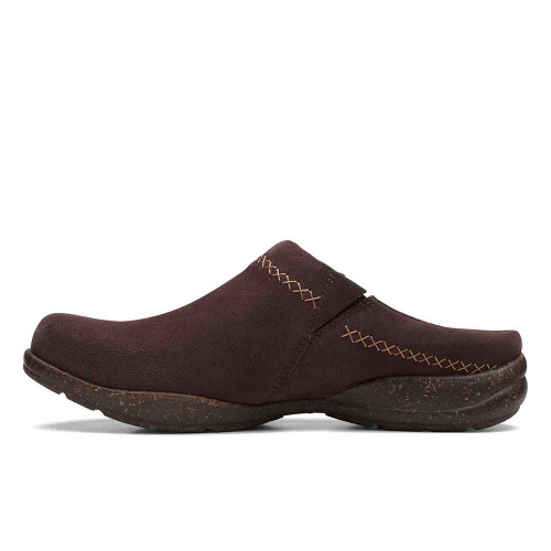 Women's Clarks Roseville Echo Dark Brown Suede Shoe Side
