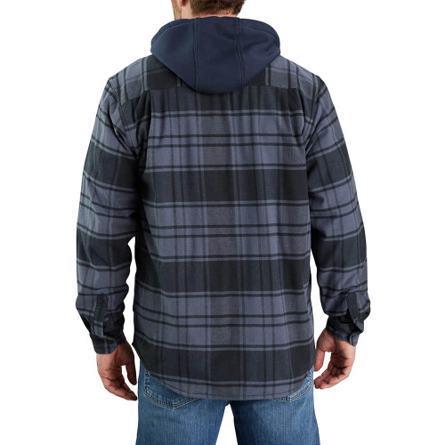 Men's Carhartt Fleece Lined Flannel Hooded Shirt Jacket back