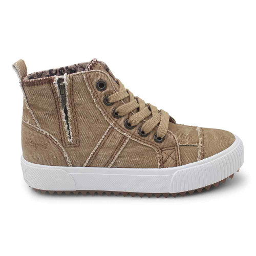 Women's Blowfish Rev High Top Brown Sneaker side Women's Blowfish Rev High Top Brown Sneaker side
