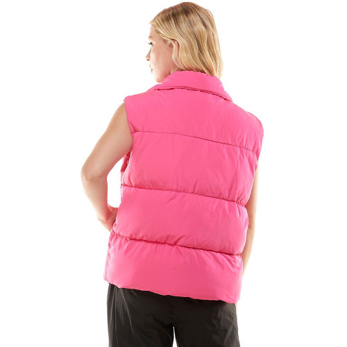 Women's TCEC Funnel Neck Puffer Vest Pink Back