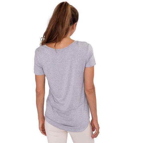 Women's Mono B High-Low Top Heather Grey Back Women's Mono B High-Low Top Heather Grey Back