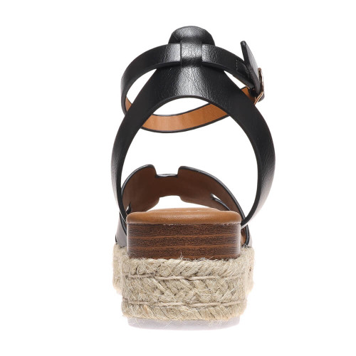 Girls' Pierre Dumas Magic-31 Platform Black Sandal back