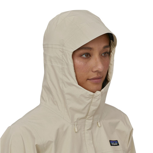 Women's Patagonia Torrentshell 3L Wool White Jacket detail up