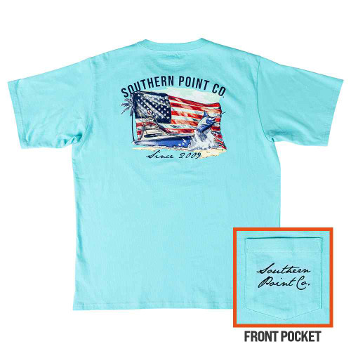 Boys' Southern Point Patriotic Outdoors Blue Topaz Tee