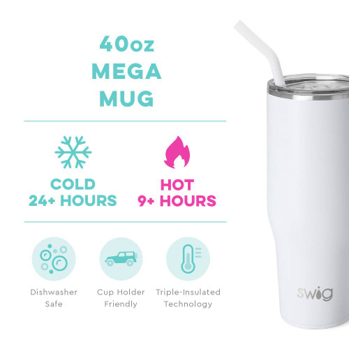 Swig Life 40oz Mega Mug, Insulated Stainless Steel Tumbler with Handle