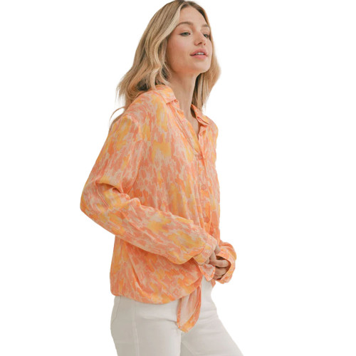 Women's Sadie and Sage Desert Sunset Button Down Top Side