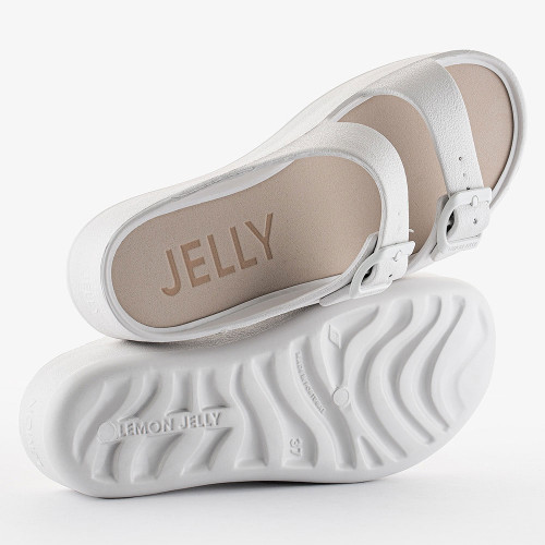Women's Lemon Jelly Fenix Pearl White Sandal pair
