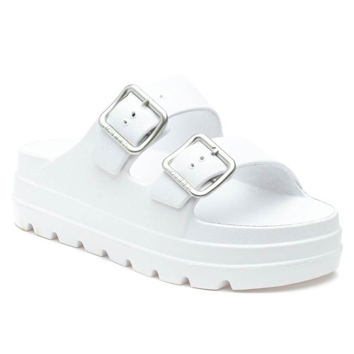 Women's JSlides Simply B Platform Slide Sandal  White Main