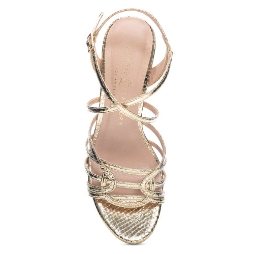 Women's Chinese Laundry No Prob Heeled Gold Sandal top