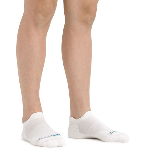 Women's Darn Tough Cushion Running White Sock front