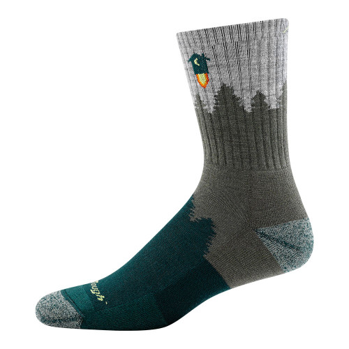 Men's Darn Tough Number 2 Micro Crew Hiking Green Sock side