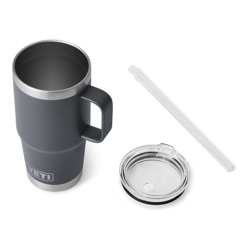 Yeti Rambler 25 oz Charcoal Mug with Straw