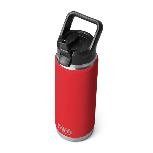 Yeti Rambler 26 oz Rescue Red Water Bottle with Straw Cap