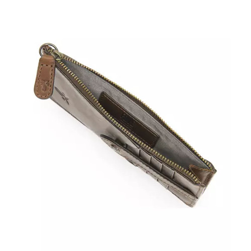 Frye Melissa Snap Card Dark Brown Wallet open