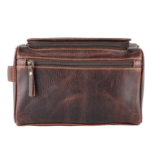 Sixtease Safar Leather Train Case Brown Side