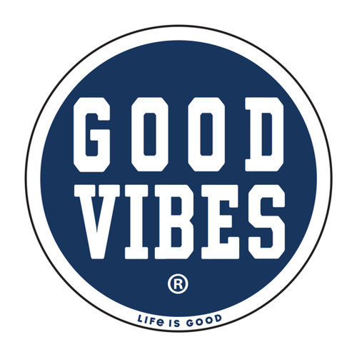 Life Is Good 4" Good Vibes Coin Circle Sticker