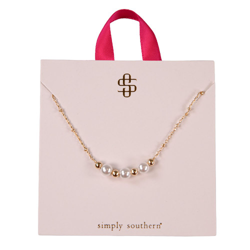 Simply Southern Dainty Necklace- Pearl
