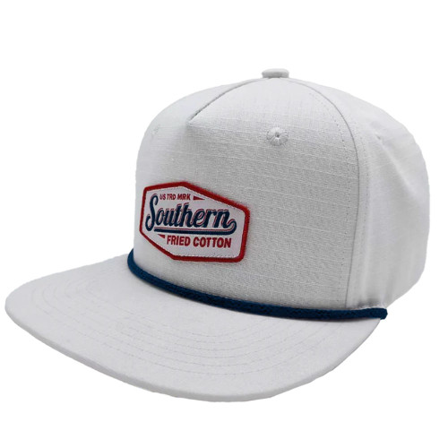 Men's Southern Fried Cotton Southern White Patch Rope Hat
