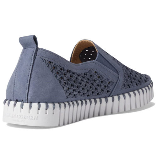 Women's Ilse Jacobsen Tulip Flat Casual Shoe Grey Blue Back Women's Ilse Jacobsen Tulip Flat Casual Shoe Grey Blue Back