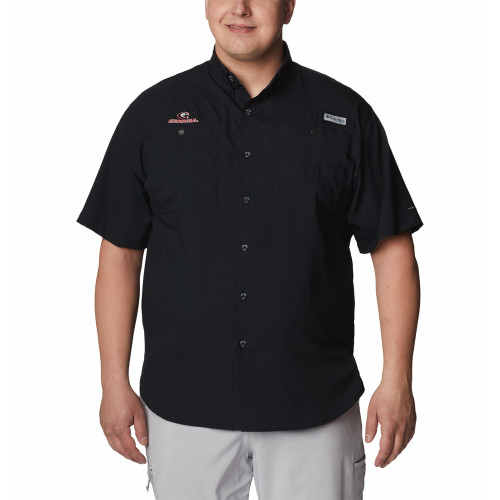 Men's Columbia Short Sleeve Collegiate Tamiami Tall Shirts UGA Black Main Men's Columbia Short Sleeve Collegiate Tamiami Tall Shirts UGA Black Main