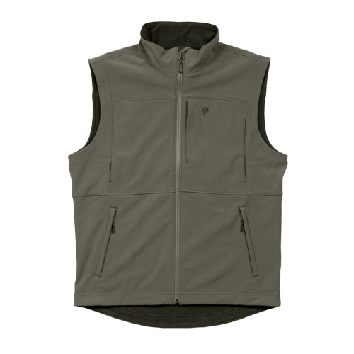 Men's Duck Camp Contact Softshell Vest Moss Green Front