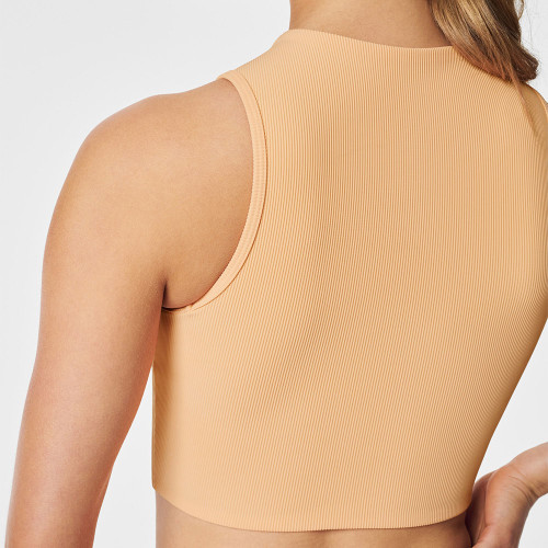 Women's Spanx Contour Mock Neck Crop Melon Sorbet Top back Women's Spanx Contour Mock Neck Crop Melon Sorbet Top back