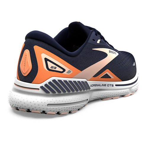 Women's Brooks Adrenaline GTS 23 Peacoat Peach heel Women's Brooks Adrenaline GTS 23 Peacoat Peach heel