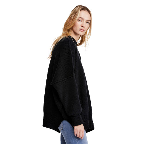 Women's Free People Easy Street Tunic Black Sweater side