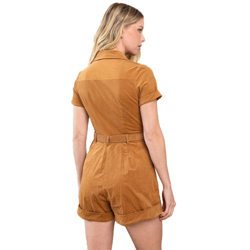 Women's TCEC Belt Camel Romper back