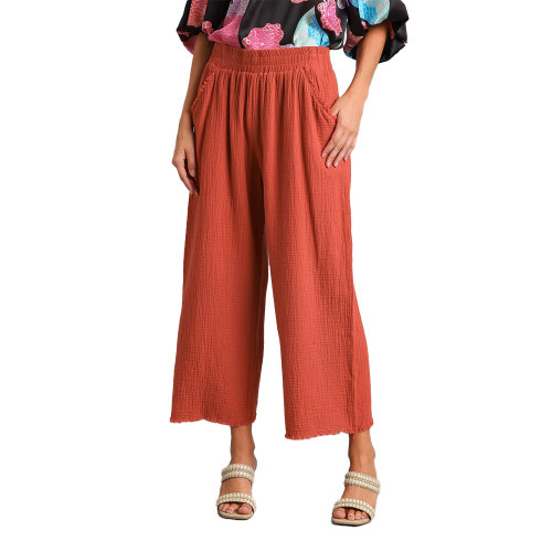 Women's Umgee Wide Leg Brick Pants front