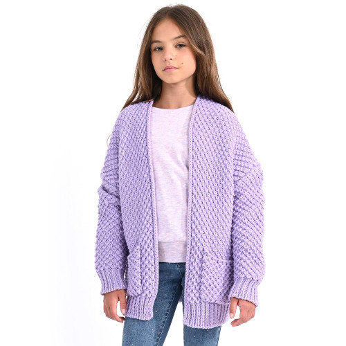 Girls' Mini Molly Knitted Mauve Cardigan