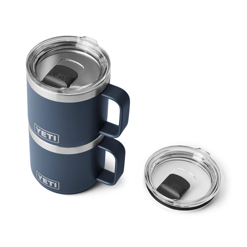 Yeti Rambler 14 oz Navy Mug 2.0 with Magslider Lid stack