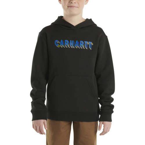 Boy's Carhartt Long Sleeve Graphic Sweatshirt in Black Front