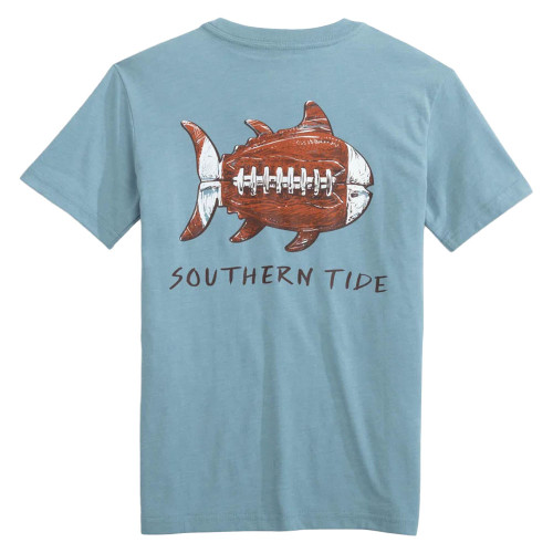 Boys' Southern Tide Sketched Football Blue Shadow Tee