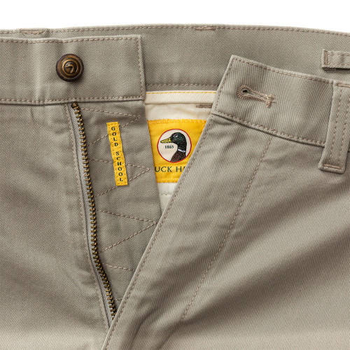 Men's Duck Head Classic Fit Gold School Chino Placid Gray Pants buttons Men's Duck Head Classic Fit Gold School Chino Placid Gray Pants buttons