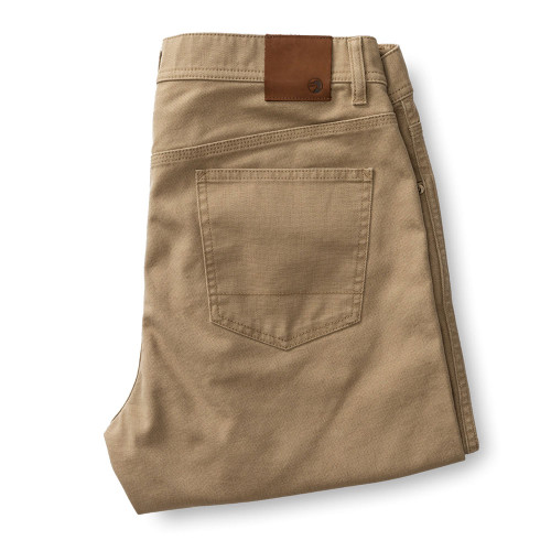 Men's Duck Head Field Canvas 5-Pocket Tan Khaki Pants folded Men's Duck Head Field Canvas 5-Pocket Tan Khaki Pants folded