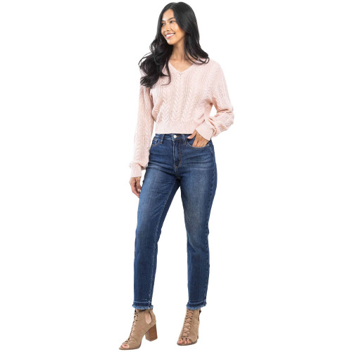 Judy Blue High waist pull on double-cuff slim jeans