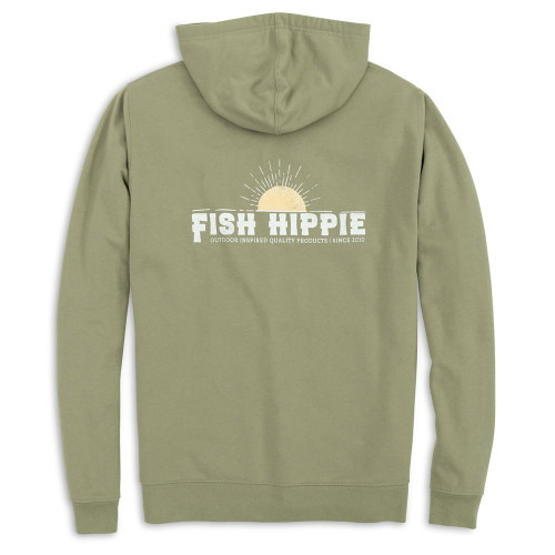 Men's Fish Hippie Drifter Hoddie in Agave Back