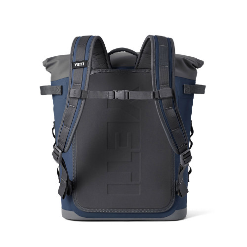 Back of Yeti Hopper M20 Navy Backpack Cooler with Straps