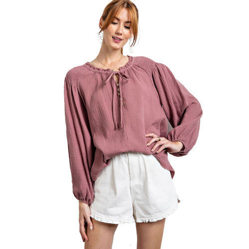 Women's Easel Ruffled Babydoll Tunic