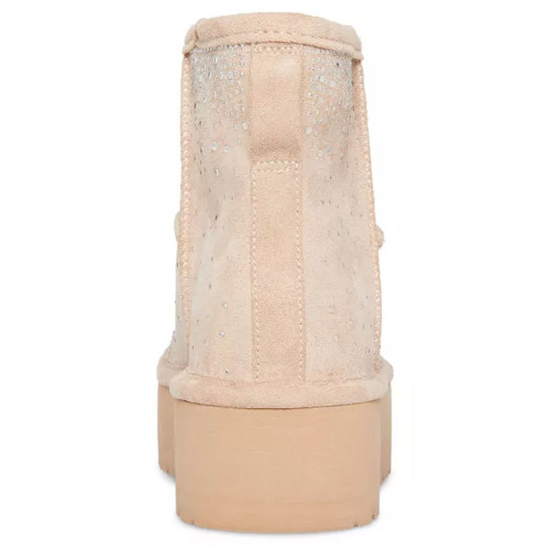 Women's Madden Girl Ease-HR Rhinestone Platform Bootie Light Sand Back