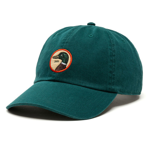 Men's Duck Head Circle Patch Twill Hat Forest Green Front